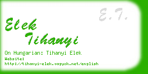 elek tihanyi business card